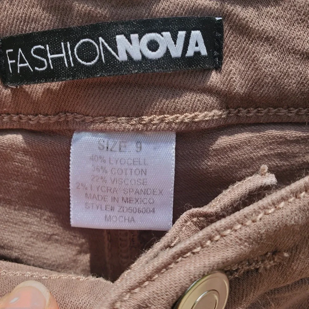 Fashion Nova Flare Bell Bottom Brown Tan‎ Pants SZ:9